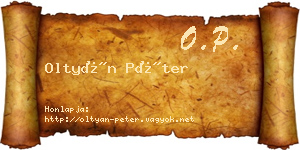 Oltyán Péter névjegykártya