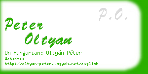 peter oltyan business card